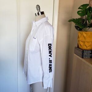 DKNY Embroidered Button Down Shirt NEW!